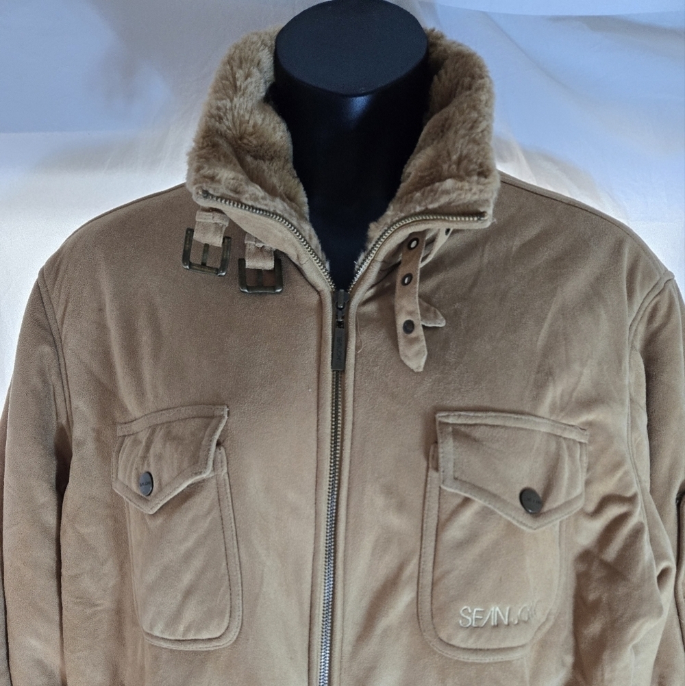 Vintage Faux Suede Fuzzy Lining Bomber Jacket EUC - Picture 3 of 13